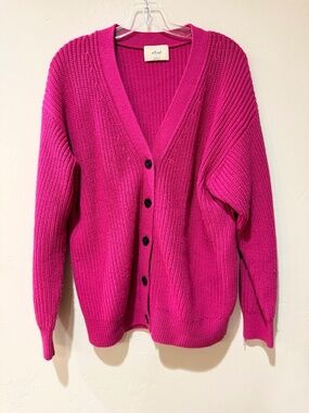 Wilfred by Aritzia Story Book Cardigan Sweater in Pink Women's S Merino Wool